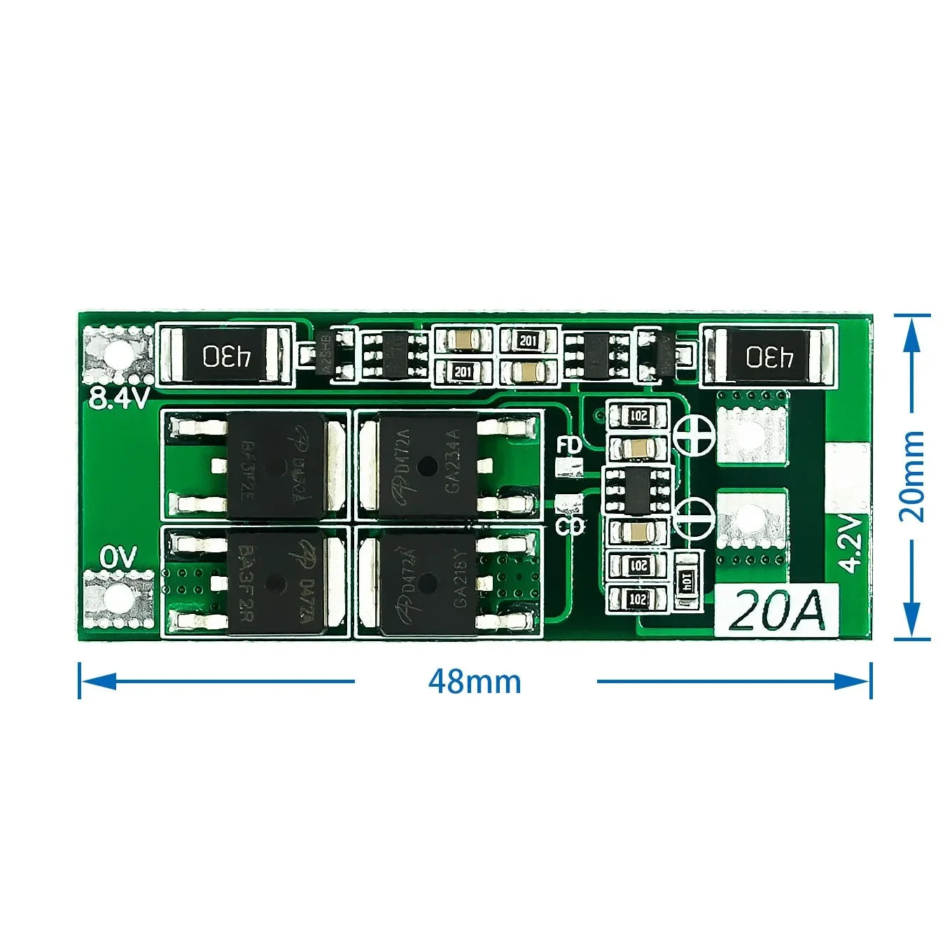 S2 Lithium Battery Protection Board 18650 - Balance - 20A
